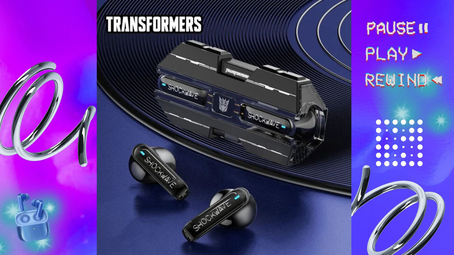 Écouteurs Bluetooth Sans Fil Transformers TF-T01 avec Commande Tactile, Casque Sport et Extérieur 5.3