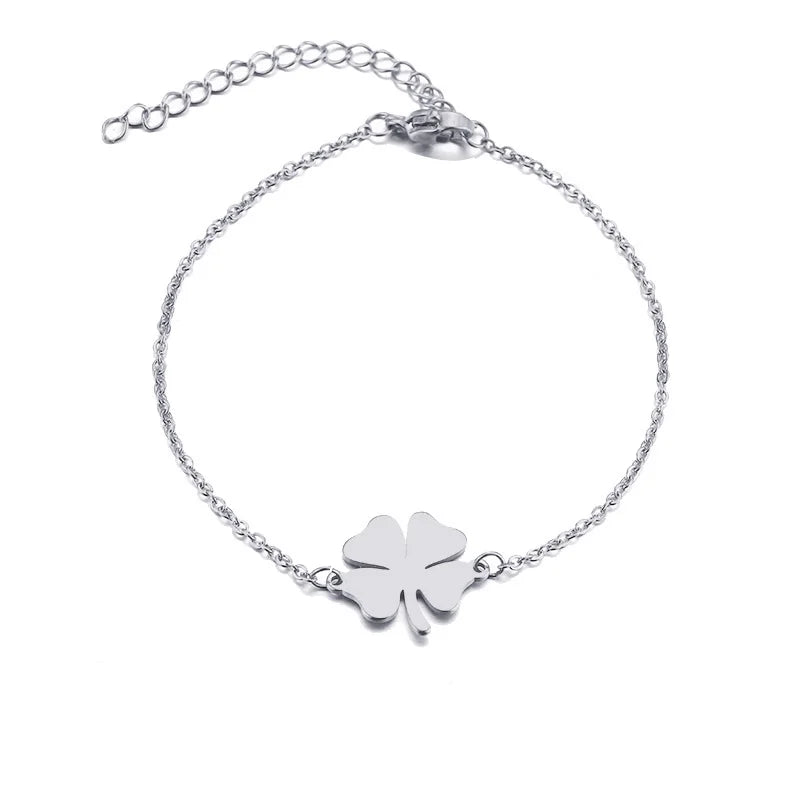 DOTIFI For Women Stainless Steel Bracelet Lucky Clover Gold Color Pulseira Feminina Lover Engagement Jewelry